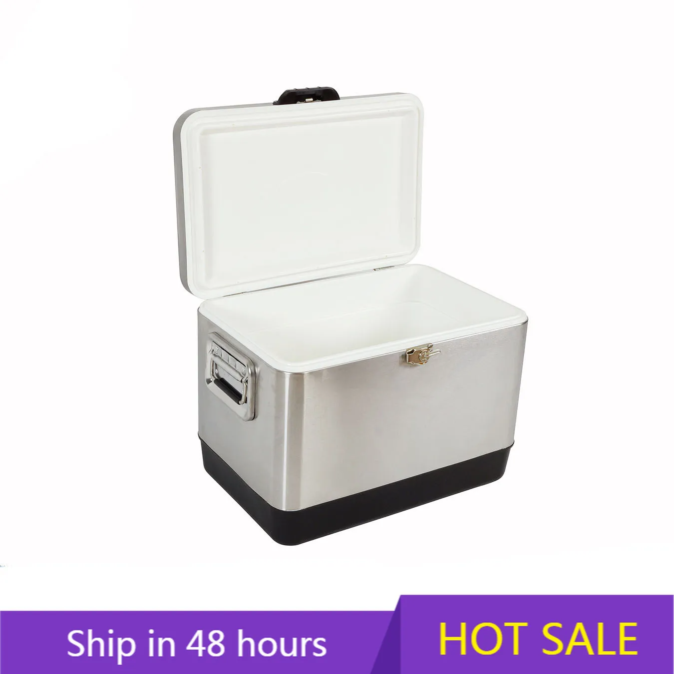 

POWER LEAPSpot Sale 50L Stainless Steel Insulated Cooler Box for Camping/Party/Picnic & Outdoor Activities Wine Use Customized C