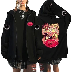 Sudadera con capucha para amantes del anime, estilo Hazbin, estilo de Hotel, negro, estampado 2D, informal de calle, nuevo estilo