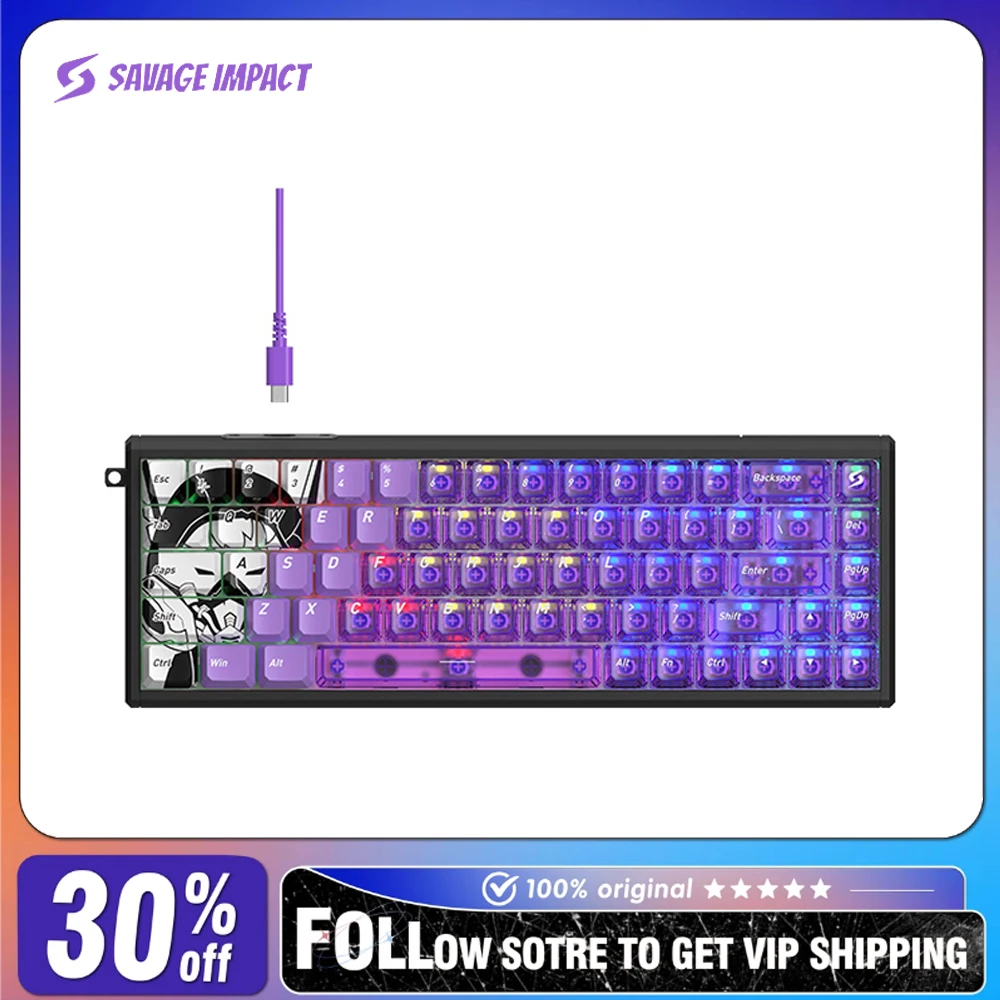 Bloody x Savage Impact AM6Pro Wired Magnetic Axis Mechanical Keyboard Hot Swap DIY Customized Boys FPS E-sports Gaming Keyboard