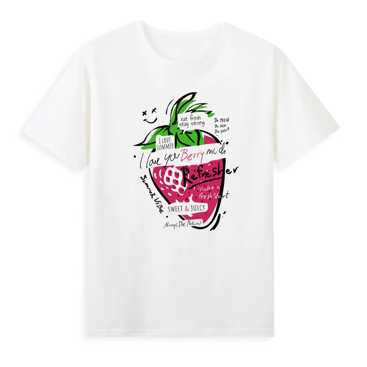 Big Strawberry T-shirt Original Brand Tshirt Women Short Sleeve Summer Clothing Hot Sale Top Tees A029