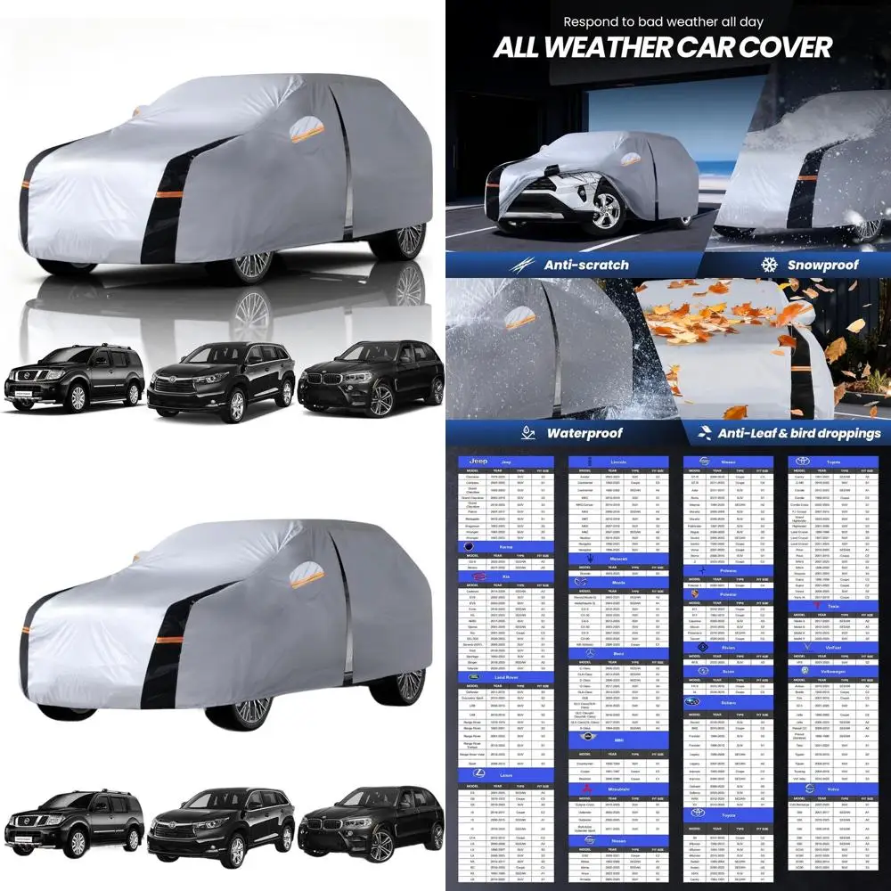 

Всепогодный 100% водонепроницаемый чехол для внедорожника, 10-слойная защита для автомобилей — индивидуально подходит для Highlander, Pilot, GMC Acadia, Pathfinder,