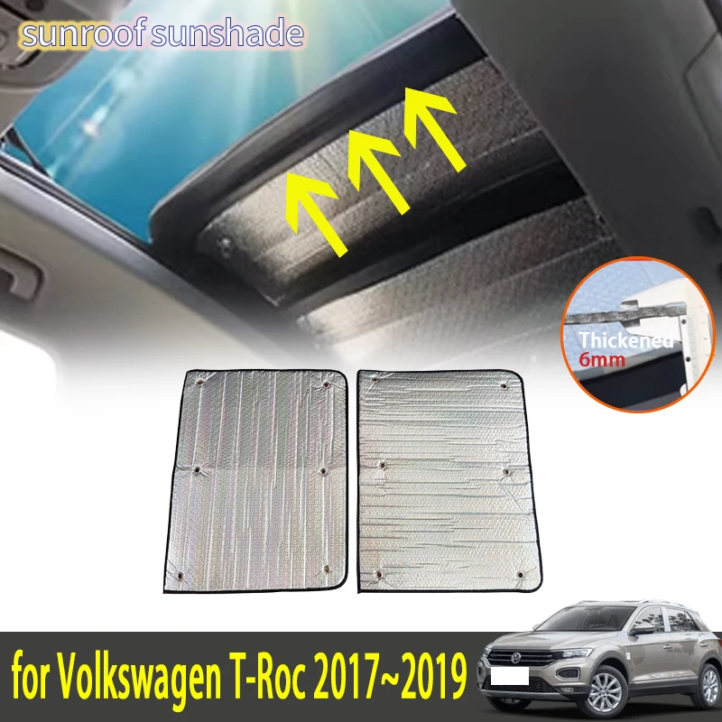 

Sunroof Sunshade for Volkswagen T-Roc A11 D11 2017 2018 2019 Car Accessories Roof Sunscreen Heat Insulation Windshield Aluminum