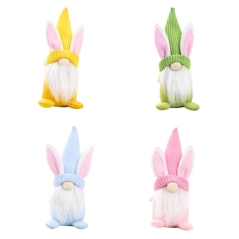 4 PCS Easter Gift Festival Elf Decoration Ornaments Kit Thanksgiving Gift Swedish Dwarf Plush Nisse Tomte Figurine Doll Set Kit