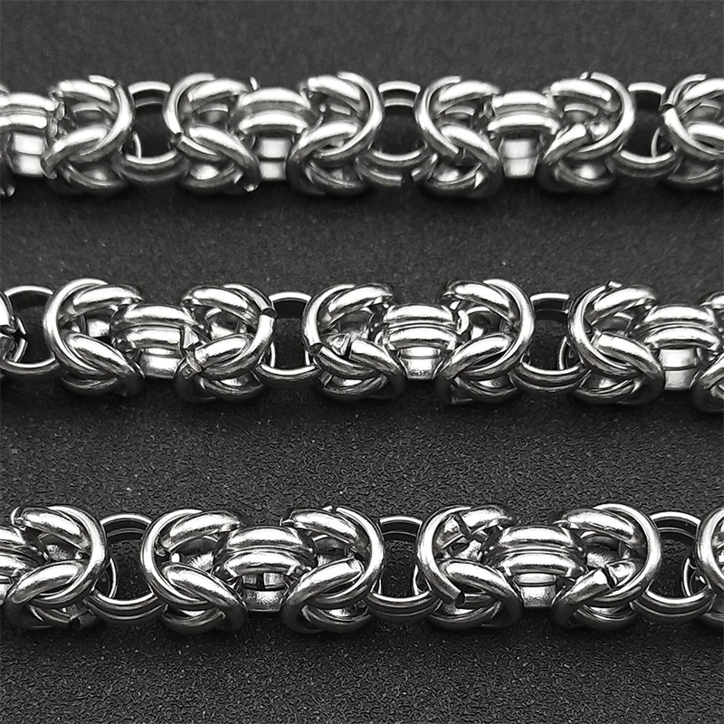 Men's Cuban Link Chain Necklace Stainless Steel Silver Color Basic Simple Rapper's Hip Hop Chains Jewelry colar NLT44S02