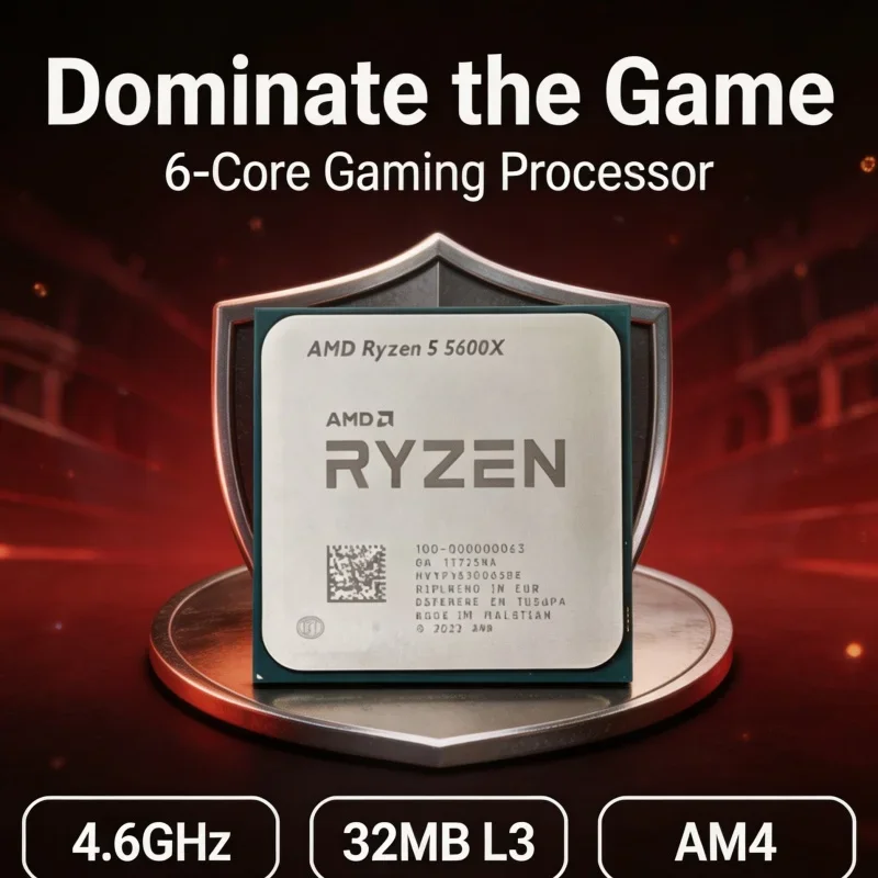 AMD R5 5600X Upgrade Processor 6‑Core 12‑Thread 32MB L3 Cache Socket AM4 Tray CPU No Cooler