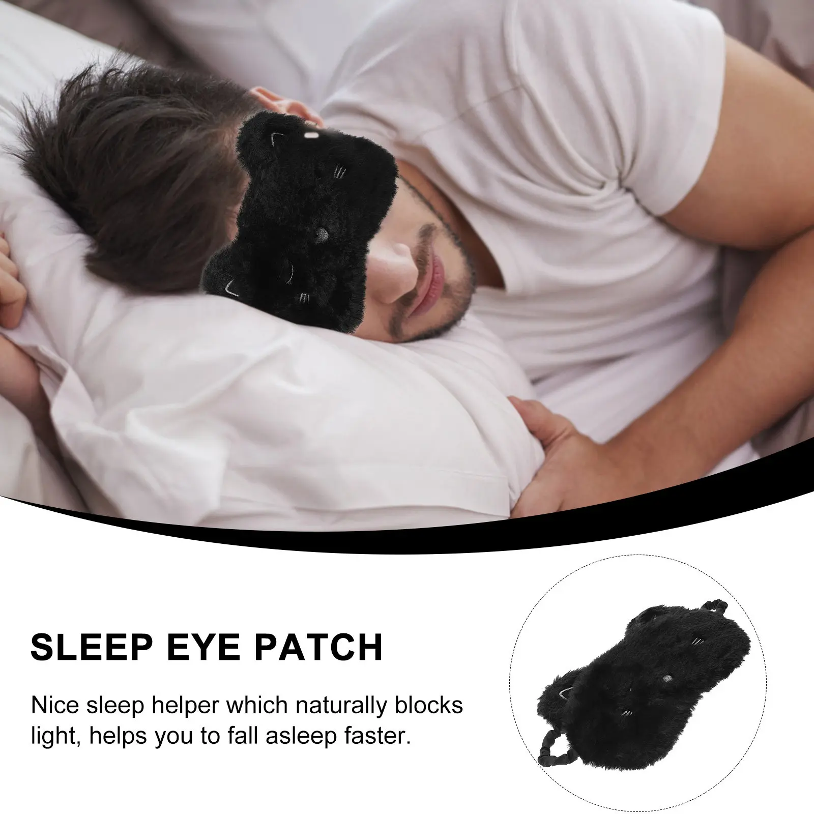 Rabbit Shaped Sleep Eye Mask Soft Lightweight Blindfold Eye Patch for Travel Home Hotel Meeting Fatigue Block Blindfold
