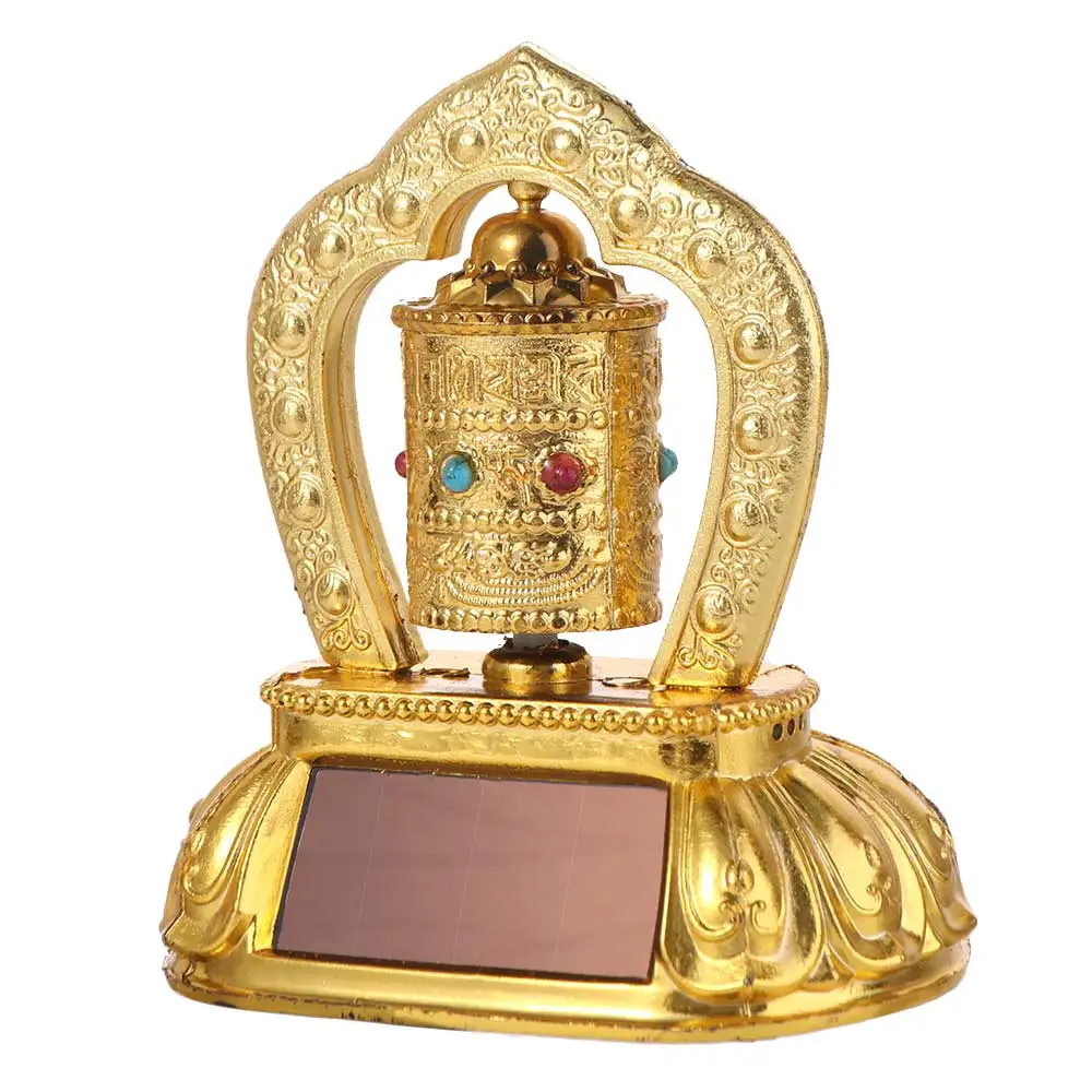 Solar Energy Solar Tibet Prayer Wheel Safety Symbol Car Ornament Car Prayer Scriptures Exquisite Luxury Tibetan Prayer Wheel