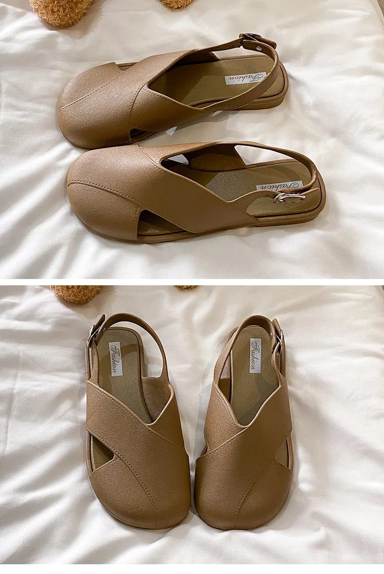 2026 Neue Damen Römersandalen mit geschlossener Zehenpartie im französischen Feen-Stil für den Sommer – Outdoor Damen Römerslides – Detail 25