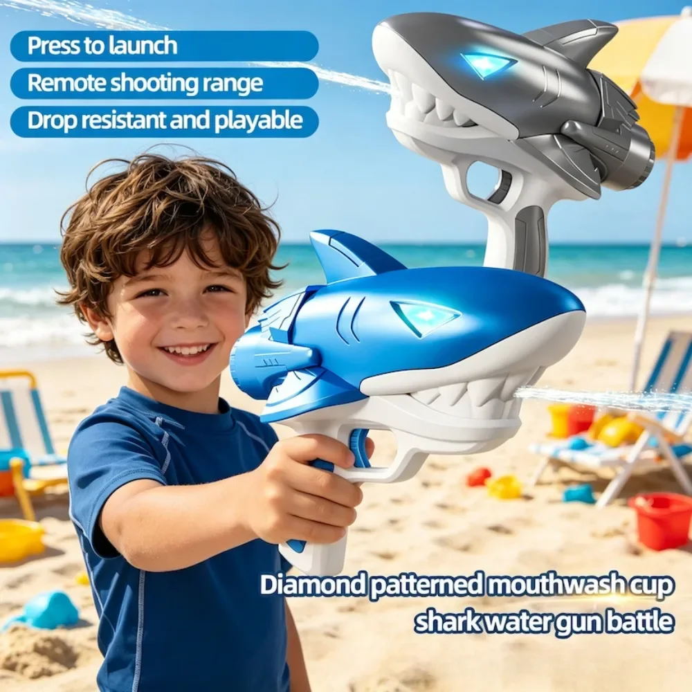 Electric Water Gun Automatic Shark Shape For Outdoor Water Fights_voghion.com