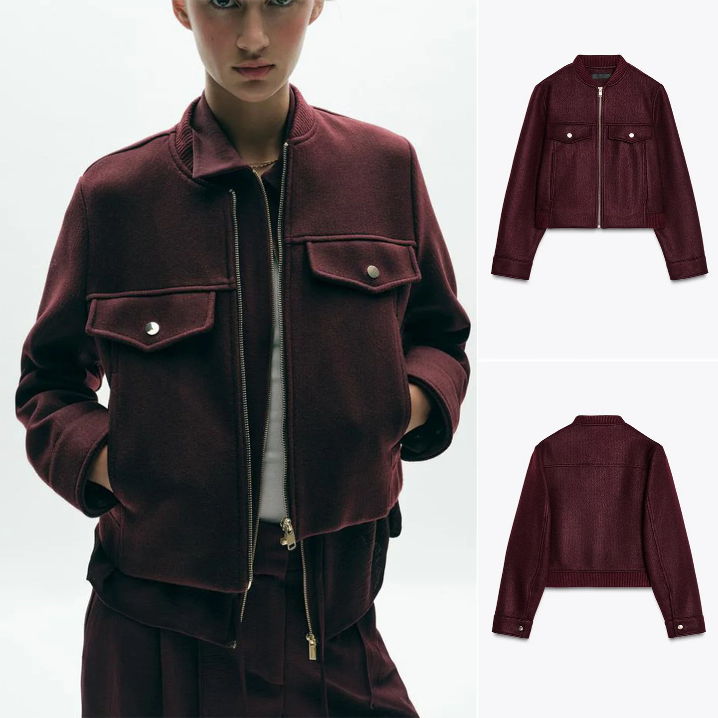 

Осень 2024, новинка, круглая молния, мягкая женская куртка, повседневное пальто из полиэфирного волокна, 00% рта, верхняя одежда