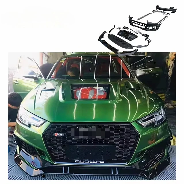 

For Audi A4 B9 Upgrade RS4 Body Kit A4 Front Bumper Rear Bumper Side Skirt ABT Front Lip