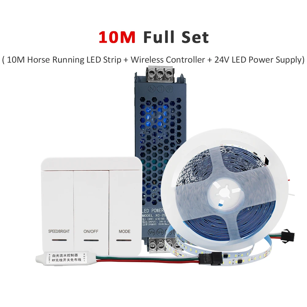 WS2811 2835SMD 24V DC Fließendes Wasser LED-Streifen Fließendes Licht Wireless Controller Flexibles Lampenband 120Leds/M IP30 10M 15M Kit