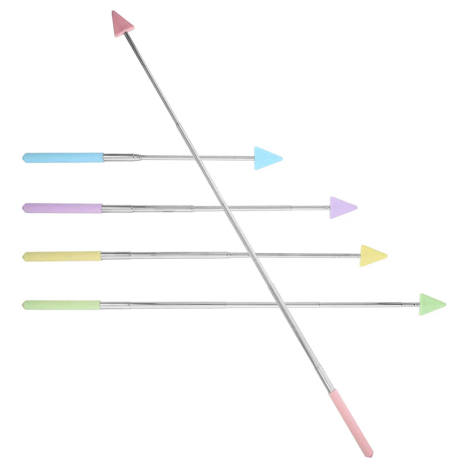 

5pcs Blackboard Pointing Rod Teaching Classroom Presenting Indicator Stick Stainless Steel Abs Extendable Multi-Function Pointer