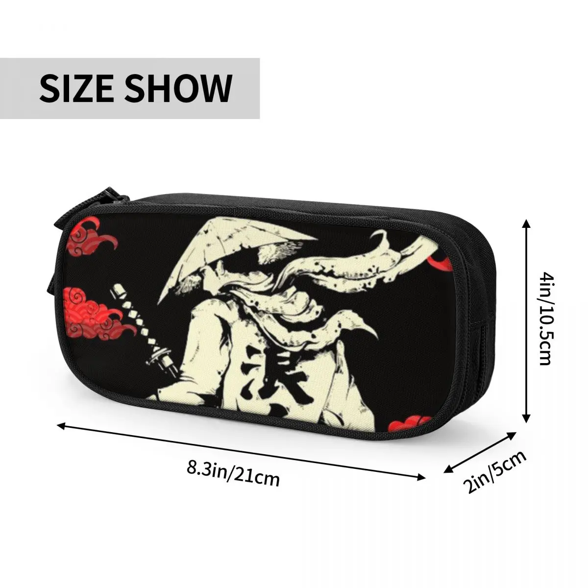 Red Cloud Japanese Samurai Warrior Anime1 Pencil Cases for Students Gifts Pen Box Pencil Bag Large Capacity Pencil Pouch