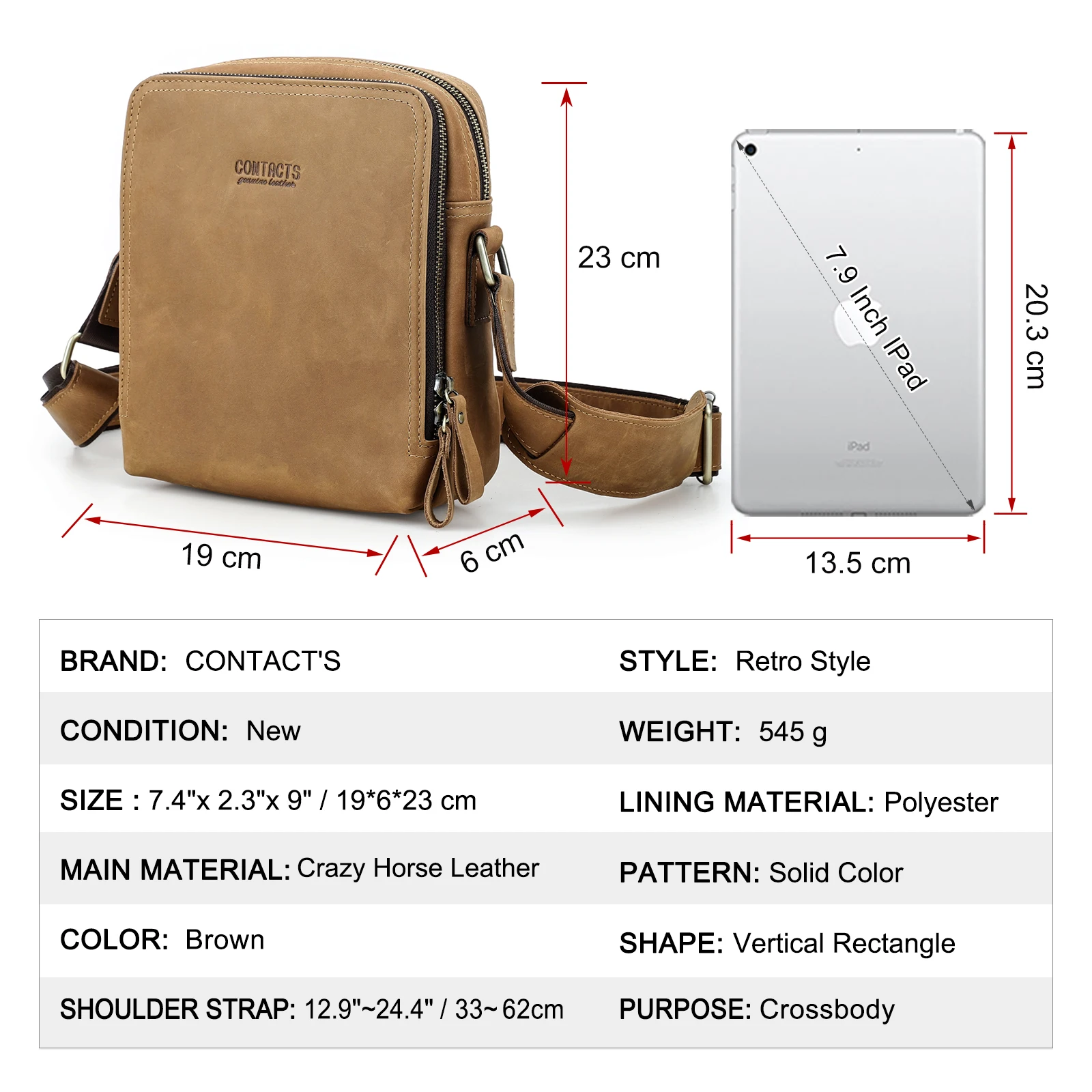 CONTACT\'S Casual Men Messenger Bags Genuine Leather Men\'s Shoulder Bag Famous Brand Design Male Bag High Quality Vintage Bolsos