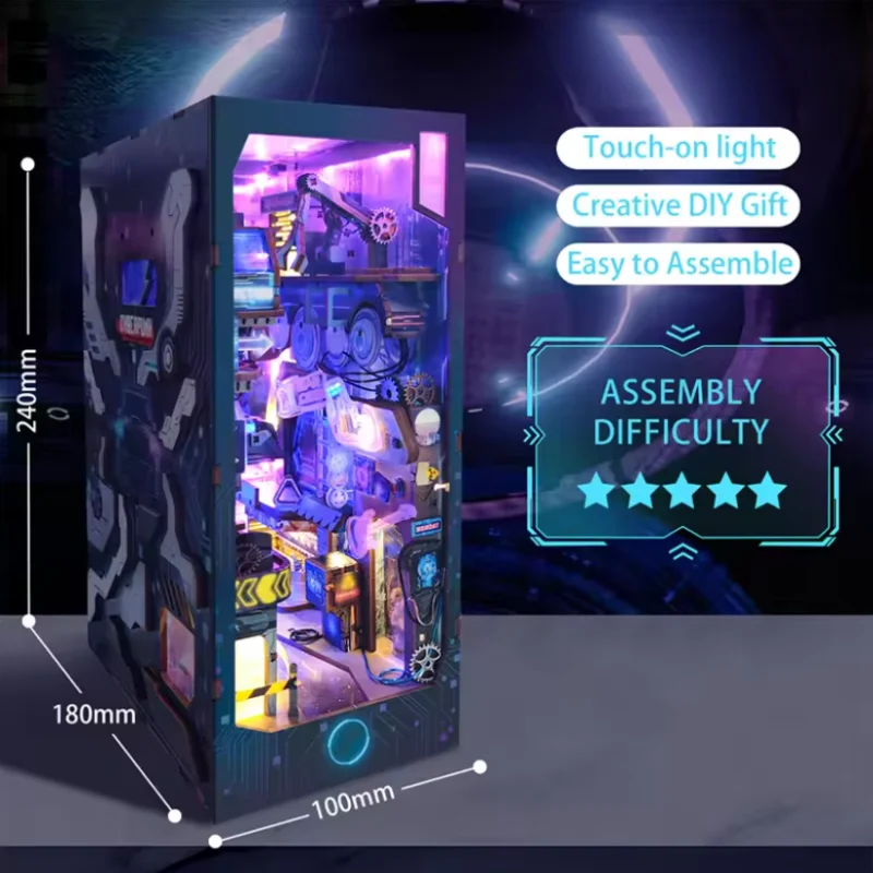 مجموعة أدوات الدفتين من OUZEY Perspective Illusion - حامل كتب إنفينيتي خشبي ثلاثي الأبعاد وحرف إبداعية للمراهقين