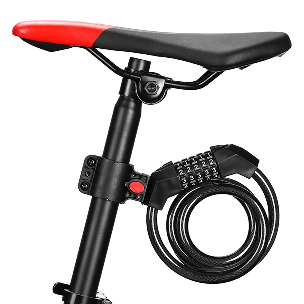 

Кабель для велосипедного замка длиной 3,2 фута, 5-значный сбрасываемый комбинированный намоточный велосипедный замок, кабельный замок ​ для велосипедов и скутеров