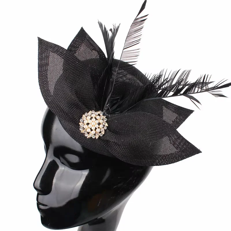 Fashion Simulation Leaves Fascinator Hat Feather Headdress Wedding Hair Accessories For Women Bride Decoration Headwear