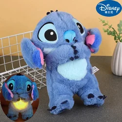 Stitch Pluszowa lalka Baby Sleeping Companion Dźwięk Kojący muzyczny Kawaii z poduszką powietrzną i lekką lalką Zabawki do oddychania Prezent dla dzieci