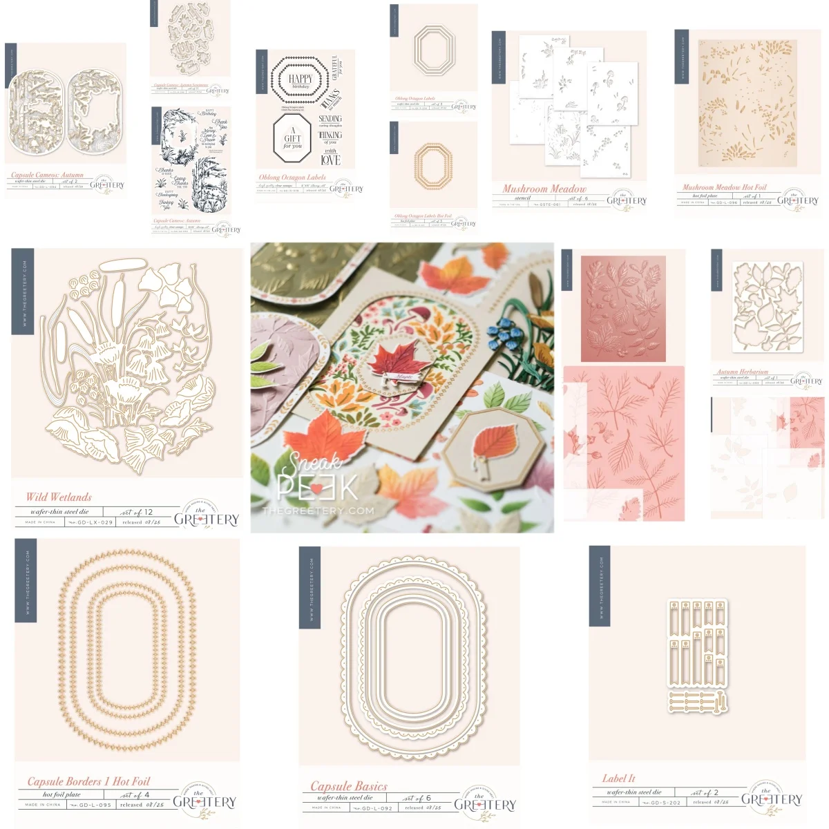 

2025 Autumn Capsule Basics Flowers Mushroom Meadow Metal Cutting Die Clear Stamps Stencil Hot Foil For DIY Making Card Scrapbook