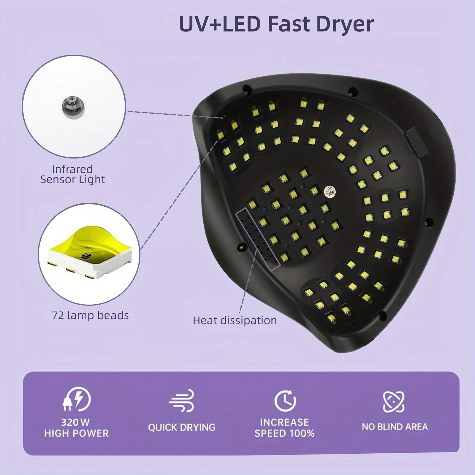 SUN X19 MAX UV LED โคมไฟเล็บ 320W Professional UV เครื่องเป่าเล็บสําหรับเจลเล็บ 72 ลูกปัด Fast Curing GEL โคมไฟโปแลนด์