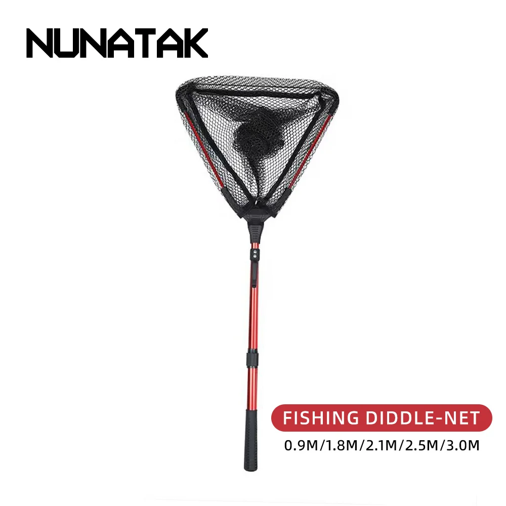 NUNATAK NEW Fishing Net Aluminum Alloy Material Rod Triangulation Net Telescopic Foldable Big Fish Net Strong Diddle-Net 0.9M-3M