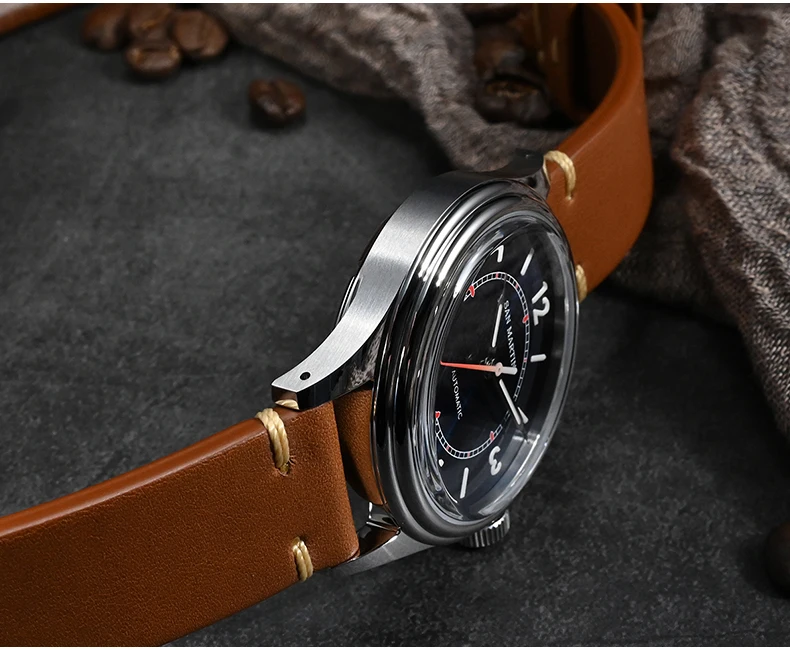 San Martin Мужские роскошные часы 38,5 мм Пилотные часы Автоматические механические наручные часы 10ATM Водонепроницаемые NH35 Сапфир BGW-9 Светящиеся