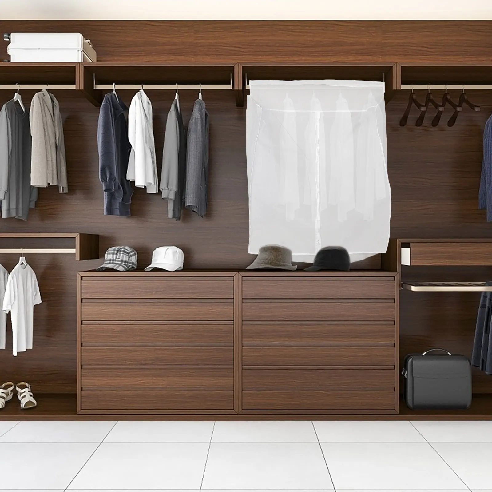 

Heavy Duty Clothing Storage Bag Waterproof Wardrobe Cover for Home Use Dust Moisture Bug Resistant Foldable Design for Long Term