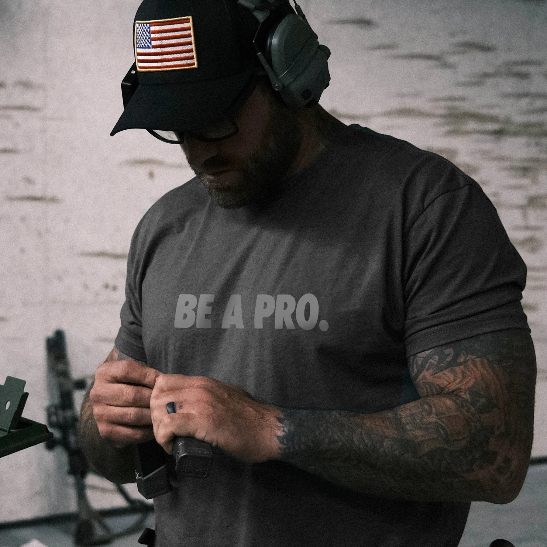 2026 Summer New Products - Military Style - BE A PRO - Become An Expert - Round-neck Short-Sleeved T-Shirt - Tough Guy Clothing