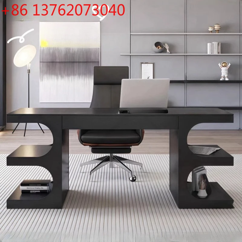 Italian minimalist paint desk modern simple light luxury home desk writing desk