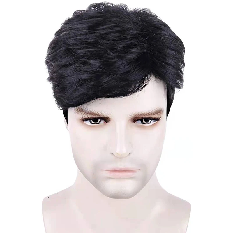 Grey Wigs Synthetic Wigs With Bangs Heat Resistant Glueless Synthetic Wigs for Men Short Wigs Cosplay Wigs White Wig Daily Use