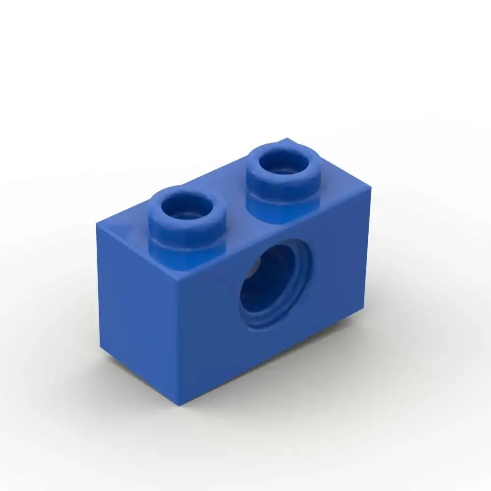 MOC 10PCS 부품 브릭 3700 1x2 구멍 있는 블록 세트 하이테크 커넥터 하우스 교육용 DIY 장난감 생일 어린이 선물