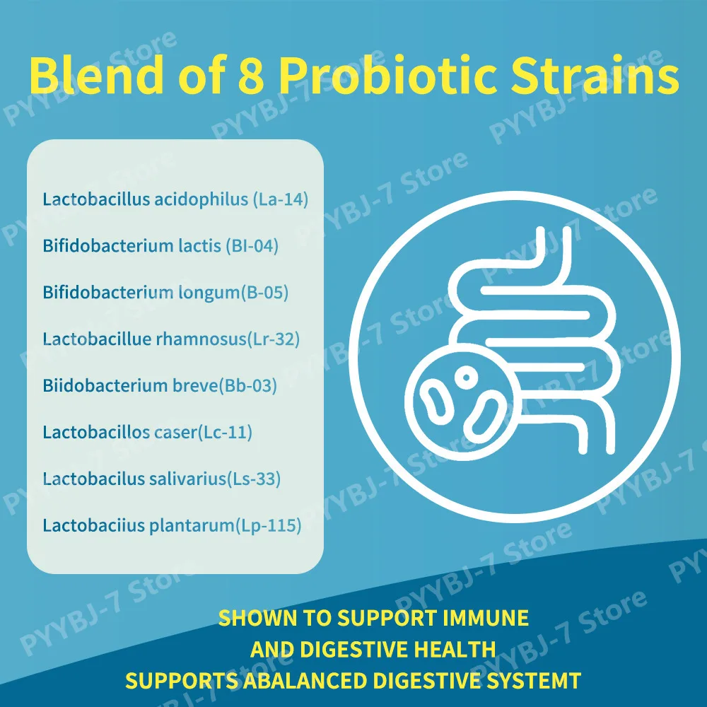 Probiotic Capsule with Whole Food Enzymes 8 Probiotic Strains Blend Supports Immune and Digestive Health 60 Capsules