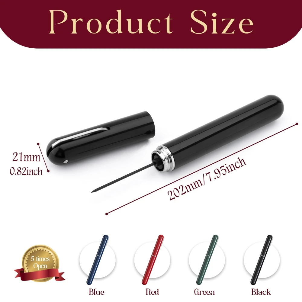 2-in-1 Air Pressure Pump with Foil Cutter Professional Cork Remover Stainless Steel Pin Wine Air Pressure Corkscrew Cork Remover