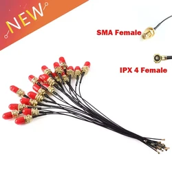 2Pcs SMA female to MHF4 IPX4 IPX RF plug Pigtail cable for Mini 0.81mm PCI card intel WIFI Board 15cm IPX 4 SMA-K Female