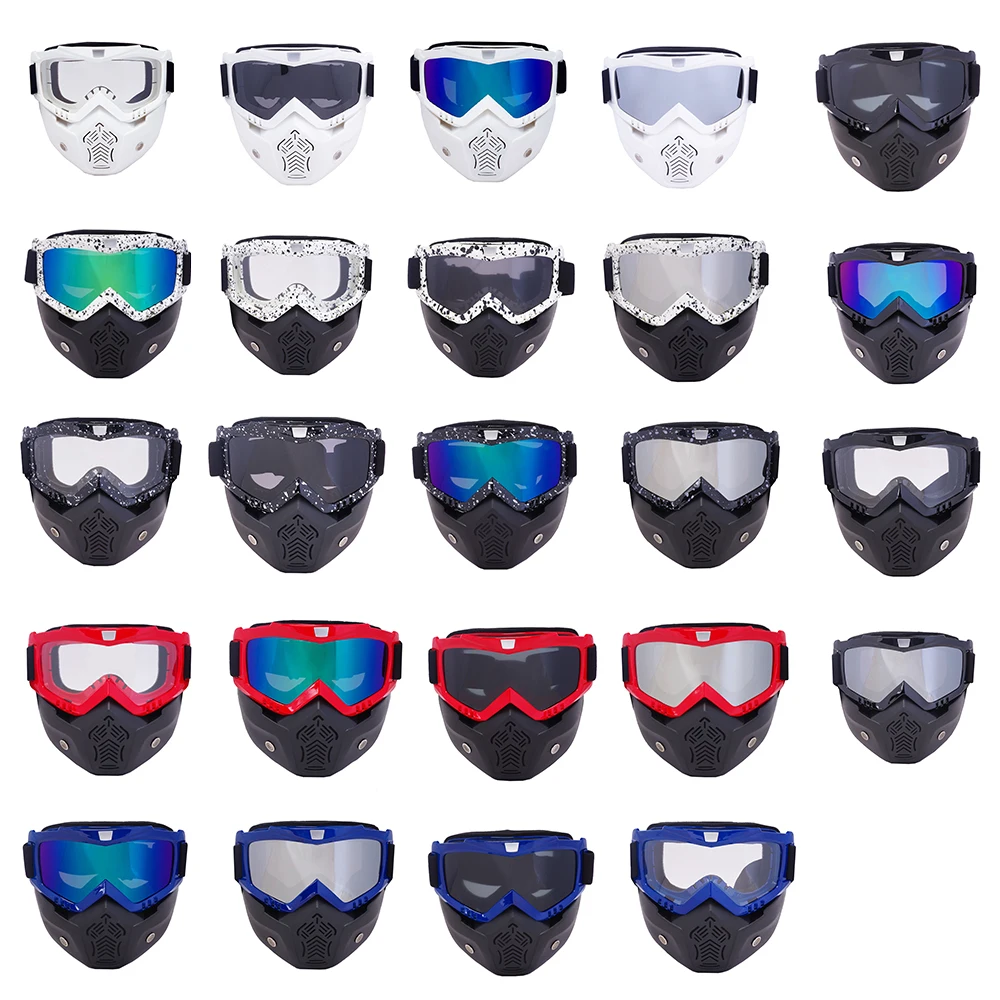 Reedocks-Lunettes de ski avec filtre buccal amovible pour homme et femme, lunettes de motoneige, masque modulaire, poignées de ski, neige, hiver, 506