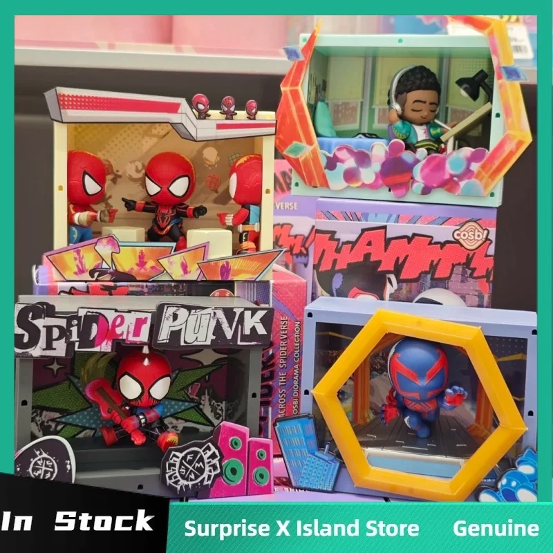 

В наличии Kmarvel Человек-паук через вселенные Spider-Verse, сцена Cosbi, глухая коробка, коллекционные украшения, аниме-фигурки, игрушки, детский подарок на день рождения