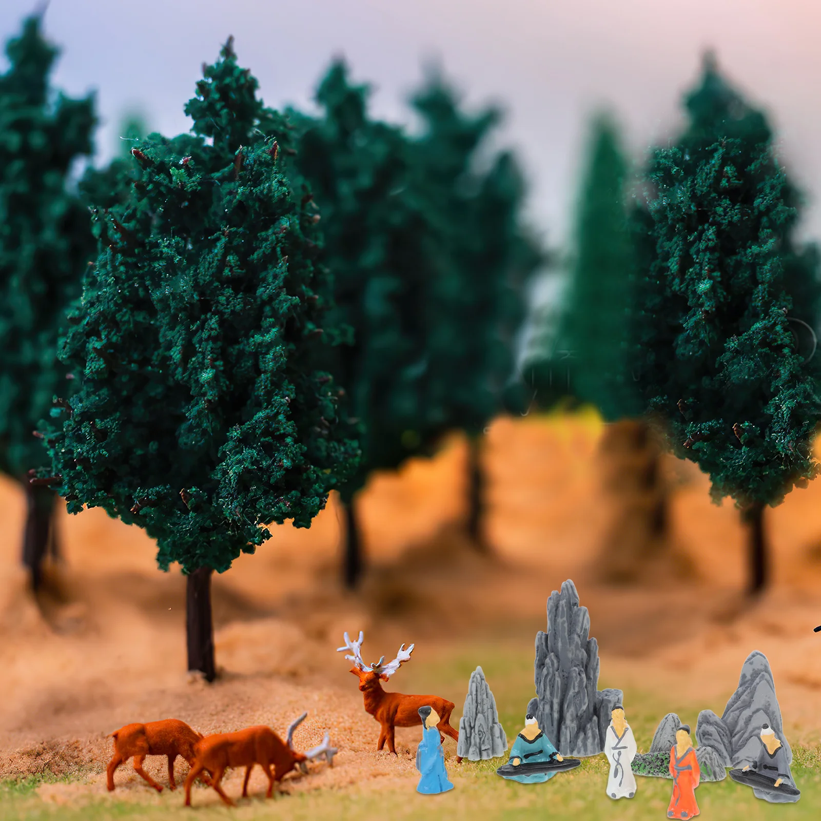 9 قطعة الحلي بونساي مصغرة الراتنج الشعراء الصينية القديمة الموسيقيين التماثيل المشهد الصغير الجنينة زن حديقة ديكور البيانو #1