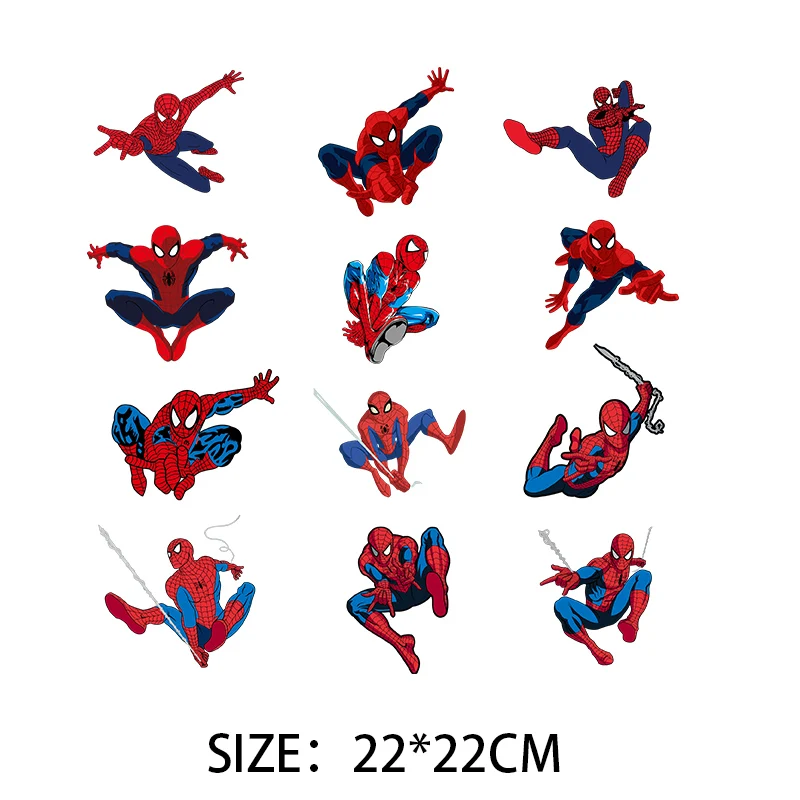 Marvel Spiderman Hulk Avengers Heat Transfer Stickers Patches for Clothing Men Kids DIY T-shirt Hoodies Accessory Custom Decor