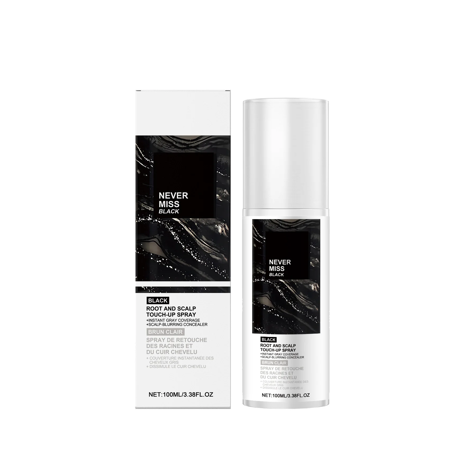 Temporary Hair Color Spray Cover White Gray Hairs Quick Color Supplement Hairline Dye Prevent Dryness Hair Root Touch-Up Spray