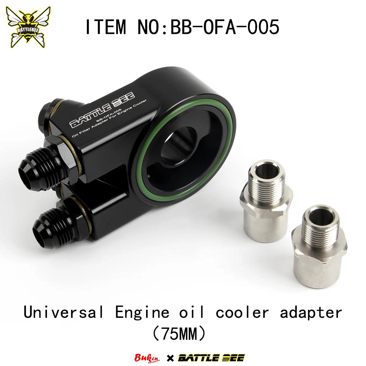 

BATTLEBEE M20x1,5 3/4-16UNF Универсальный гоночный масляный радиатор, адаптер сэндвич-пластины, система охлаждения BB-OFA-005