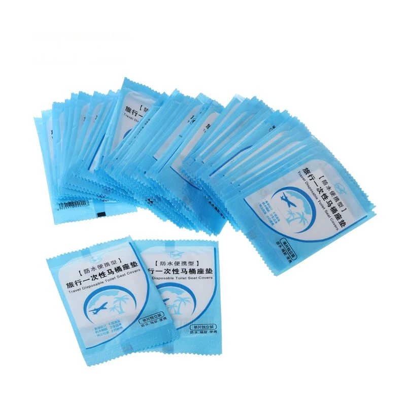 30Pcs/Pack Disposable Toilet Seat Cover Mat Portable Waterproof Safety Toilet Seat Pad for Travel Camping Commuting