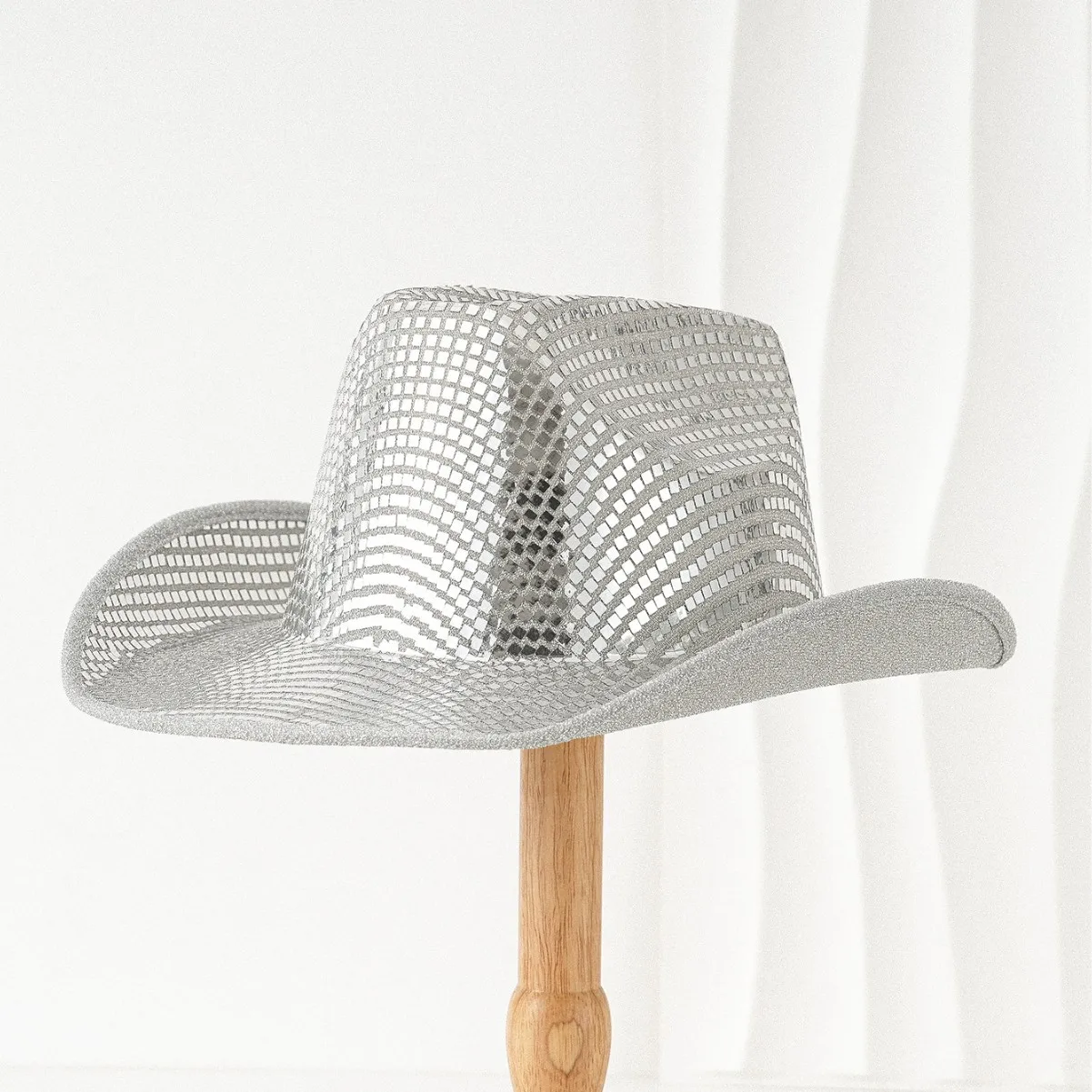

HongLuan silvery Sombrero Shiny Sequin Cowboy Hat for Cowboy Party, Cowboy Hats, Festival Accessories, Cowgirl Party Decorations