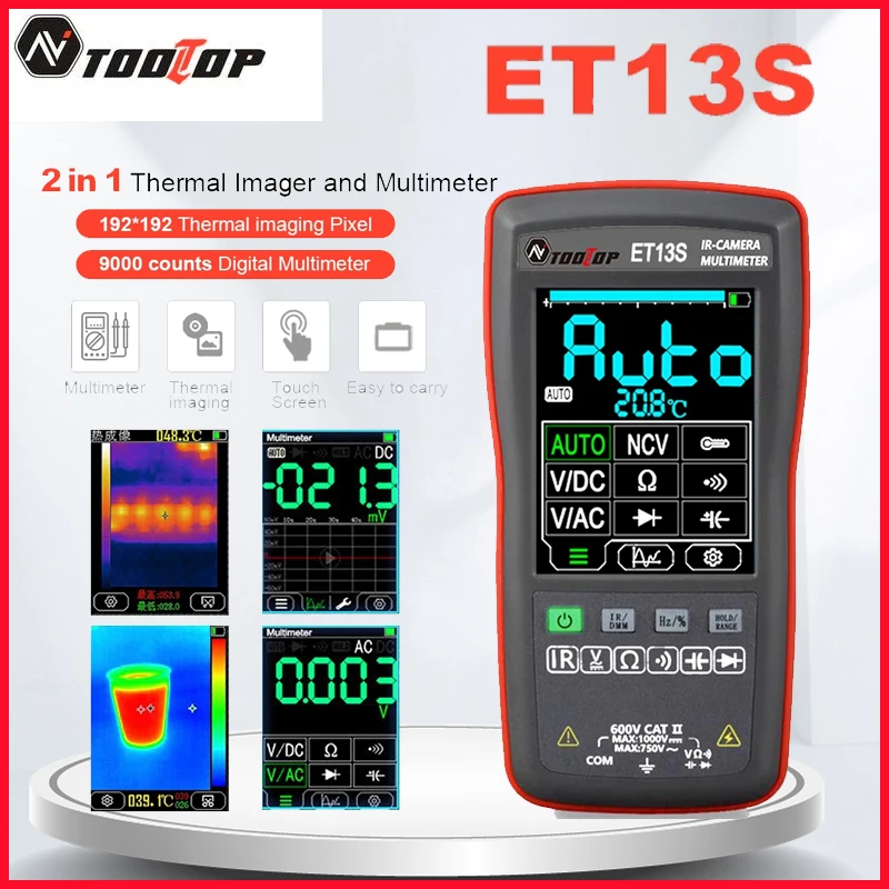 TOOLTOP ET13S ET11S ET12S Thermal Imager Multimeter 2in1 Thermal Camera Floor Pipeline Heating Detection Themal Imaging