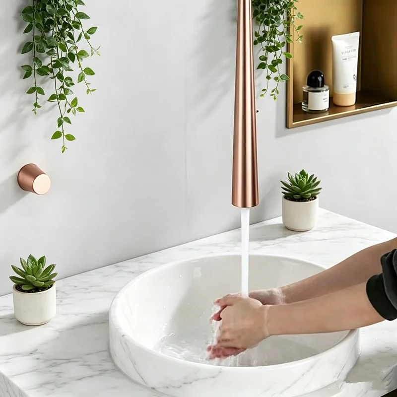 Luxury hidden bathroom faucet ceiling design, hot and cold mixing basin faucet, brass toilet washbasin faucet, hotel bar tap