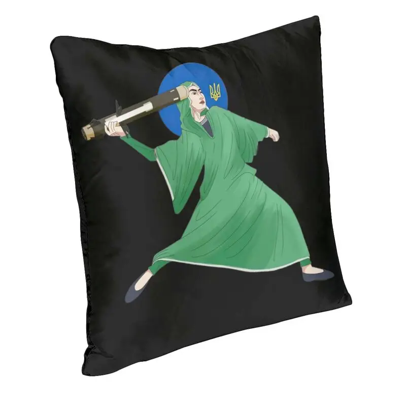 Saint Javelin Virgin Mary Throw Pillow Case for Sofa Funny The Protector Of Ukraine Modern Cushion Cover Soft Pillowcase