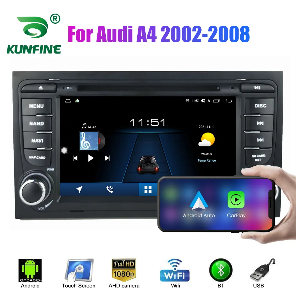 

2 Din Android автомобильный радиоприемник для Audi A4 2002-2008 автомобильная стереосистема автомобильный мультимедийный видео DVD-плеер GPS-навигация Carplay