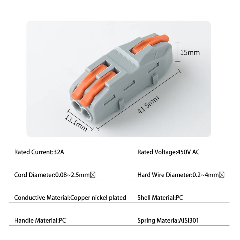 JINH 10Pcs CMK 421 Quick Lever Splicing 2 3 4 Ports Butt Wire Connector Universal Compact Conductor Press 32A Terminal Blocks