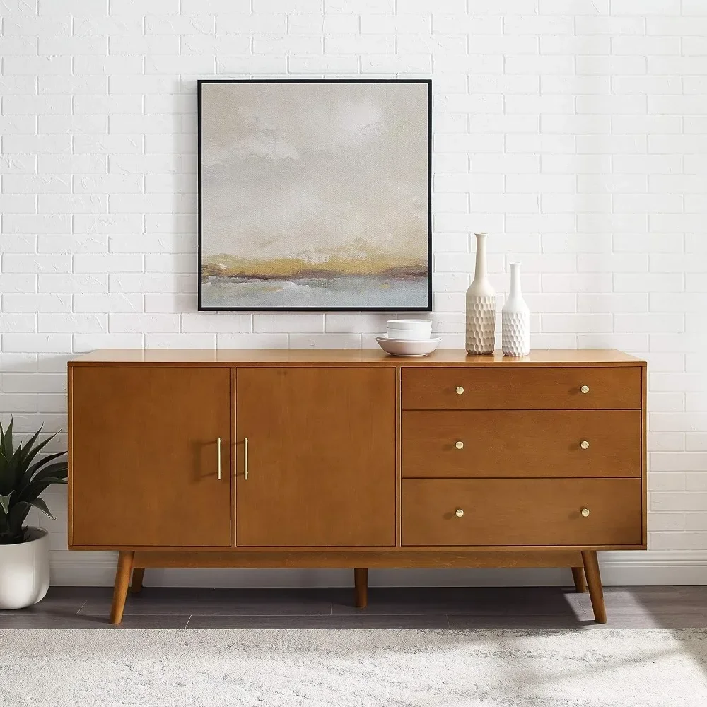 Mitte des Jahrhunderts moderne Holz küche Buffet Side board Eingang Servier schrank Türen Esszimmer Konsole 70 Zoll, Eichel