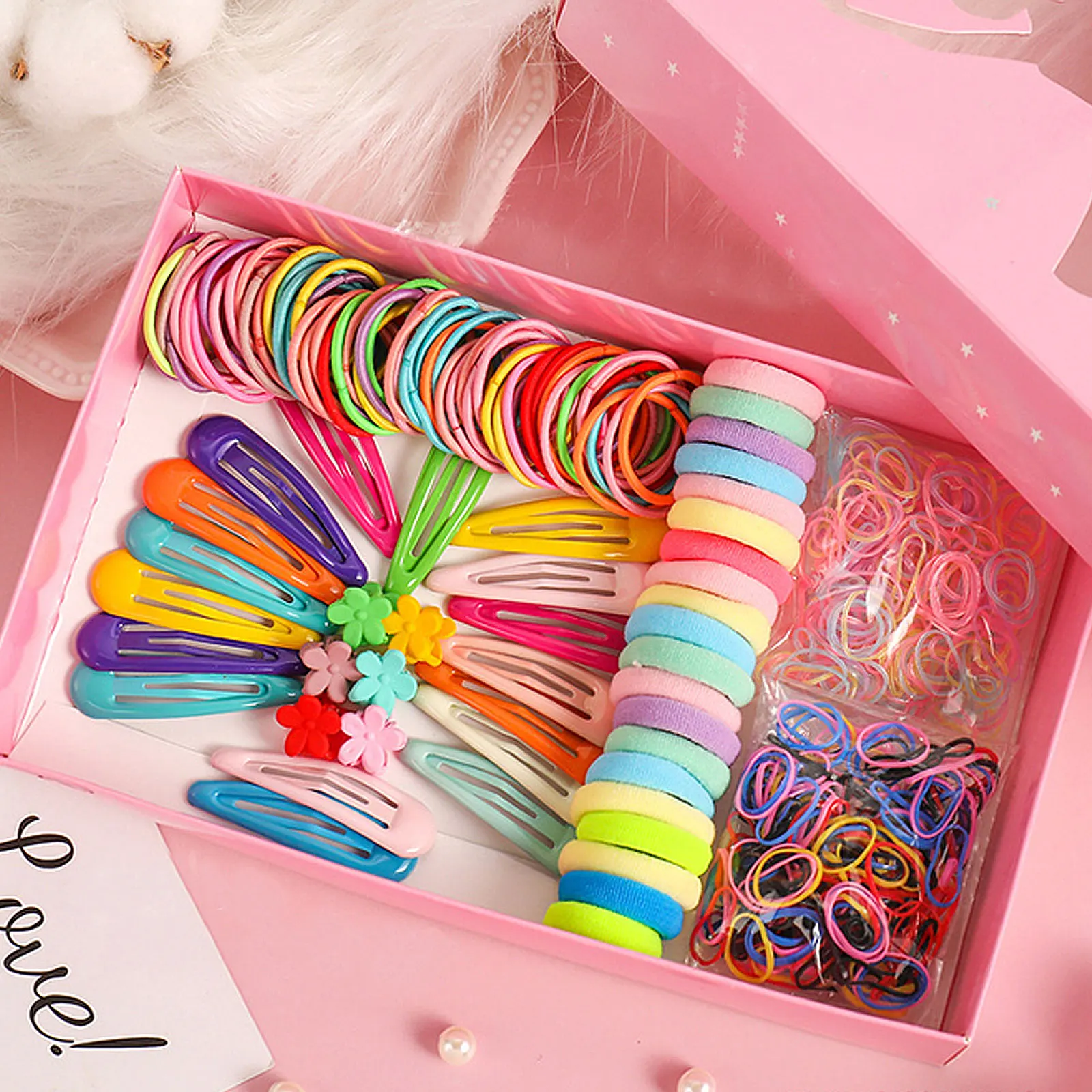 

565 Pcs Small Flower Gripper Hairband with Clips Ponytail Rope Tie Ties Accessory Barrette Version